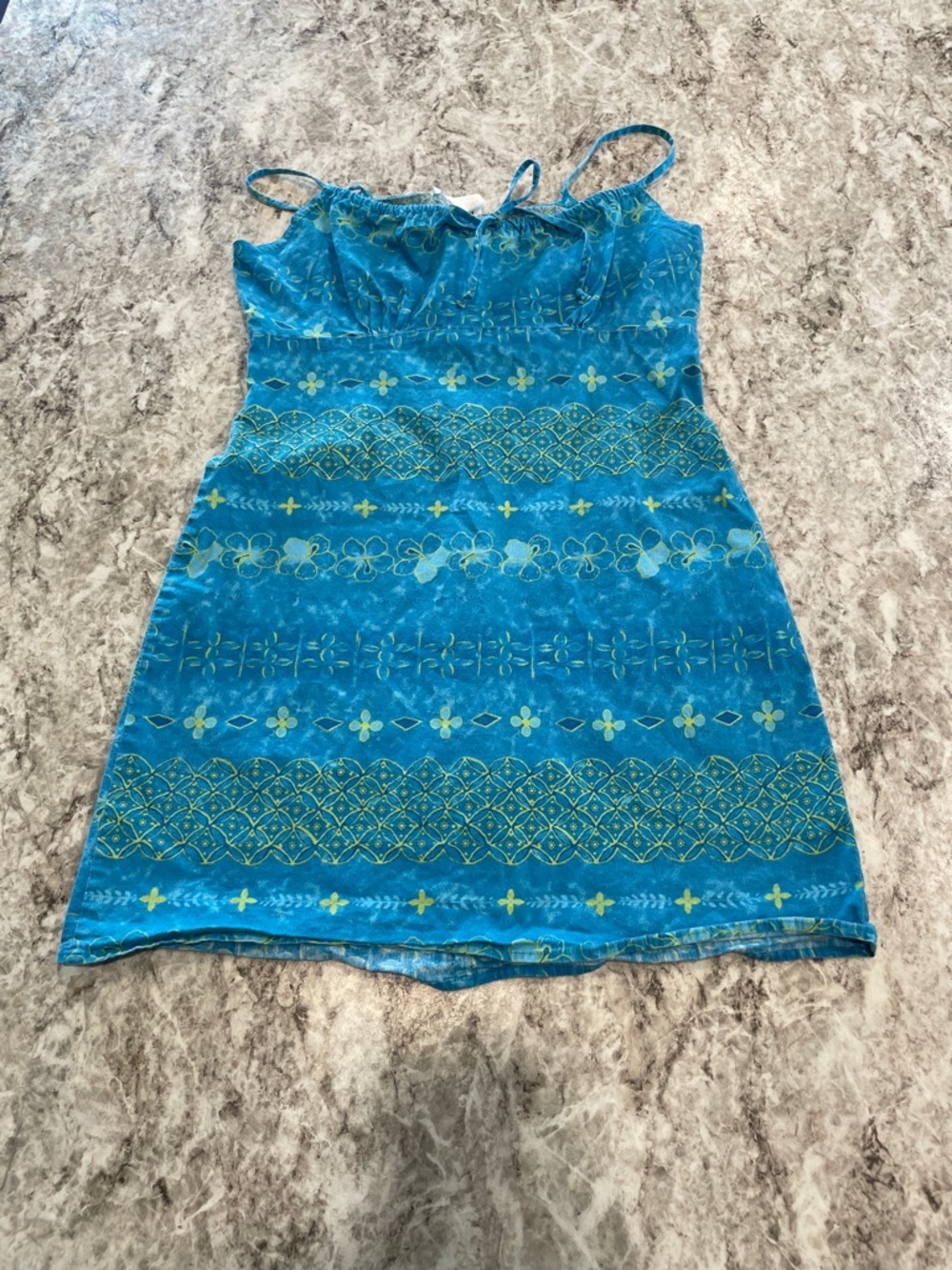 Y2K Blue Printed Spaghetti Strap Sundress Kids size large